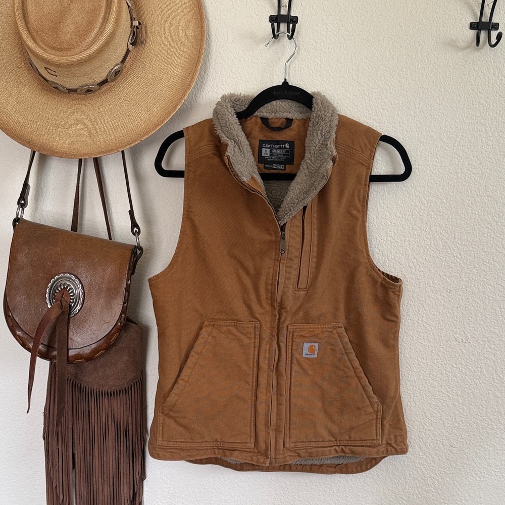 Carhartt Tan Fleece-Lined Vest